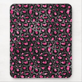 Bright Rosa och svart Glam Animal Print Musmatta