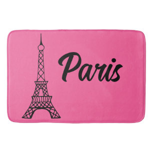 Bright Rosa Paris Eiffel Torn Bath Mat Matta