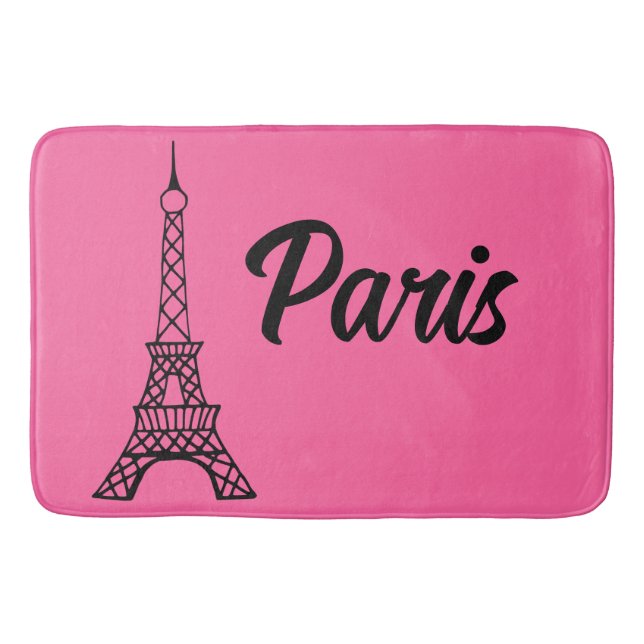 Bright Rosa Paris Eiffel Torn Bath Mat Matta (Framsidan)