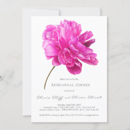 Bright Rosa Peony Rehearsal Dinner Inbjudningar