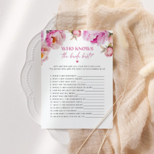 Bright rosa Peony Vem känner till det bästa brickk Inbjudningar