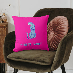 Bright Rosa Personlig Modern Cheetah Pillow Kudde