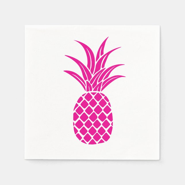 Bright Rosa Pineapple Napkin Pappersservett (Framsidan)