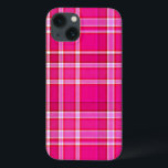 Bright Rosa Play Tartan<br><div class="desc">Den här mörken rosa/ro rosa iphone case har en upprepande markerad/tartan mönster som&#39;s lätt texturerad. Det är en gigantisk,  söt som la mönster som kommer att göra ditt mobila utspel.</div>