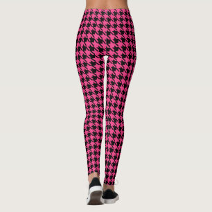 Bright Rosa Retro Houndstooth Leggings