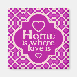Bright Rosa Retro-Inspired Houseuppvärmning Magnet
