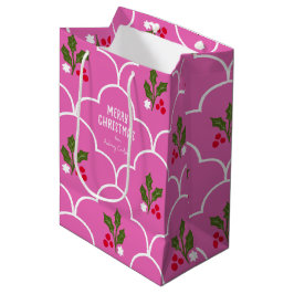 Bright Rosa Scallop Tile jul Sprigs