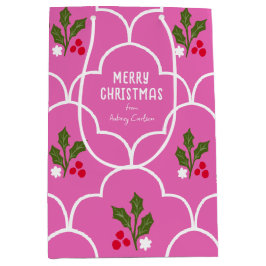 Bright Rosa Scallop Tile jul Sprigs