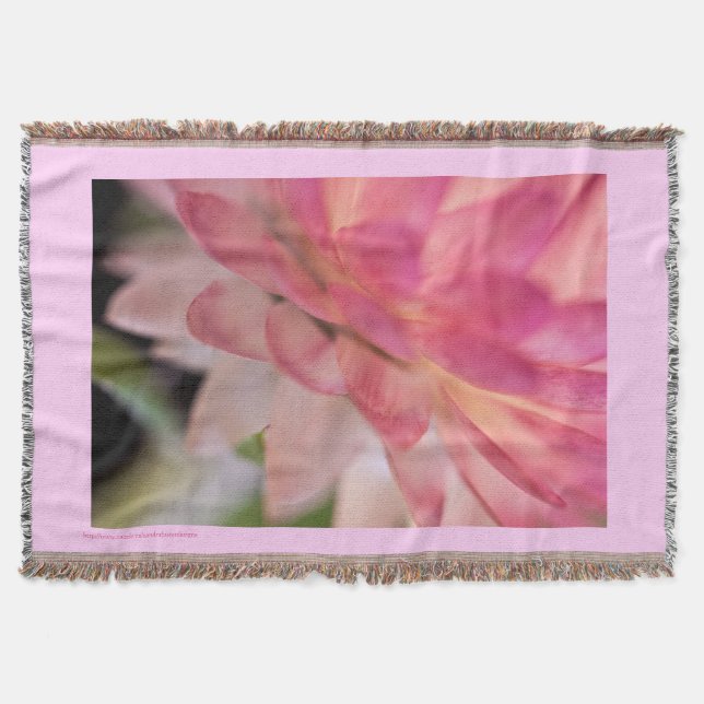 Bright Rosa Strawblomma Filt (Framsidan)