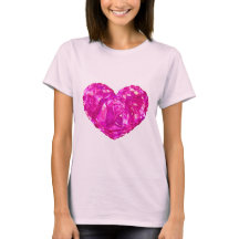 Bright Rosa T-Shirt med hjärta