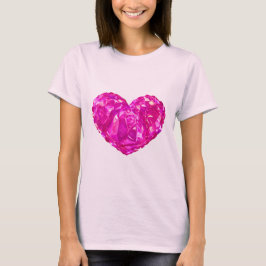 Bright Rosa T-Shirt med hjärta