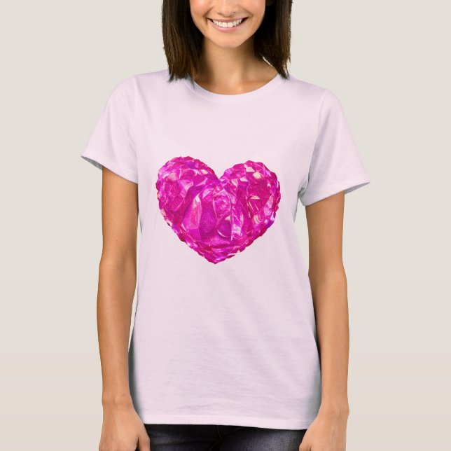 Bright Rosa T-Shirt med hjärta (Framsida)