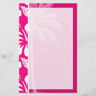 Bright Rosa Tropical Hibiscus Brevpapper