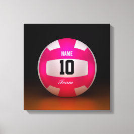 Bright Rosa Volleyball Team Canvastryck