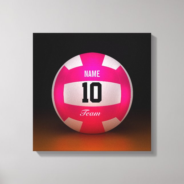 Bright Rosa Volleyball Team Canvastryck (Framsida)