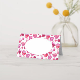 Bright Rosa Watercolor Blommar Bröllop Placeringskort