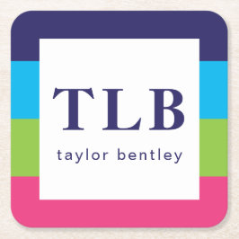 Bright Rugby Rand Monogrammed Papper Underlägg