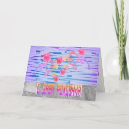 Bright Russian Birthday Card with Rosa Flowers Kort