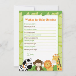 Bright Safari Animals Önskemål för Baby Advice-kor Rådkort