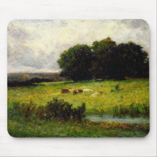 Bright Scene of Cattle nära Stream - Edward Mitche Musmatta