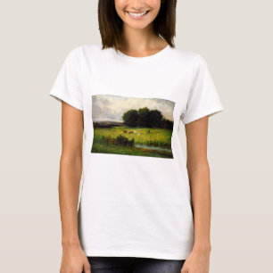 Bright Scene of Cattle nära Stream - Edward Mitche T Shirt