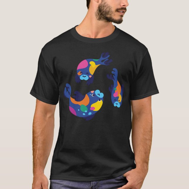 Bright Seal Family T Shirt (Framsida)