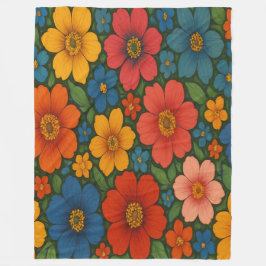 Bright Seamless Wildblomma Mönster Fleecefilt