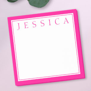 Bright Shock rosa Ditt namn Post-it Block