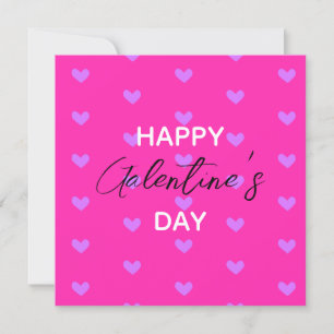 Bright Shock rosa Lavender Hearts Lycklig Galentin Julkort
