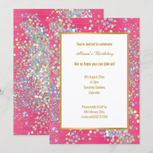BRIGHT SHOCK ROSA TEXTURED HOLOGRAPHIC SPOT INBJUDNINGAR