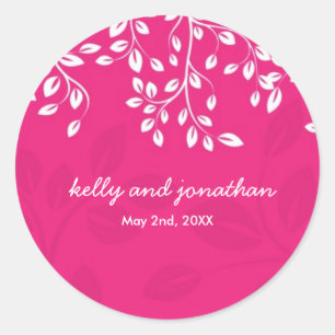 Bright Shock rosa Wedding Stickers Runt Klistermärke