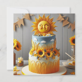 BRIGHT SOL & SUNFLOWERS DECORARATED BIRTHDAY CAKE KORT