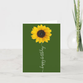 Bright Solros på Grönt Birthday Greeting Card Kort