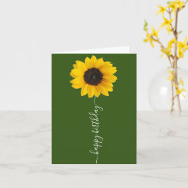 Bright Solros på Grönt Birthday Greeting Card Kort