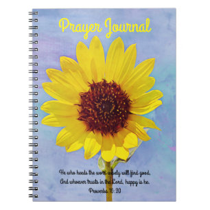 Bright Solros Prayer Scripture Journal Anteckningsbok