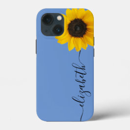 Bright Solroskript Stem Namn Blue iphone case