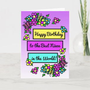 Bright Söt Whimsical Birthday for Niece Kort