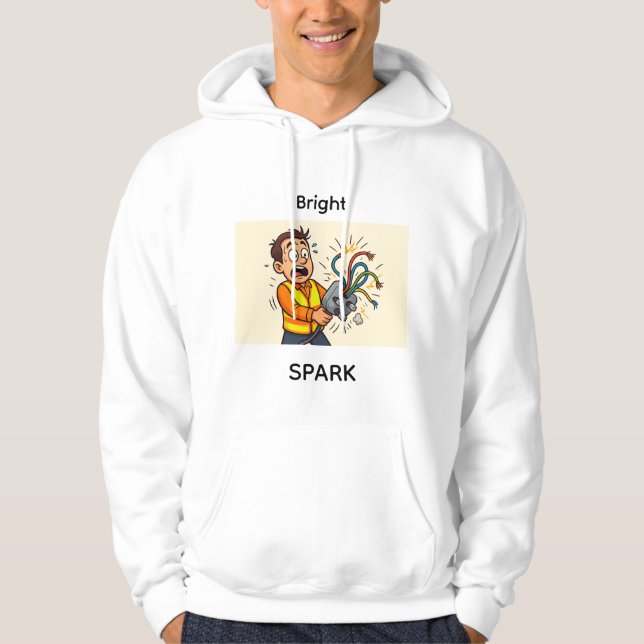 Bright Spark hoodie för elektriker (Framsida)