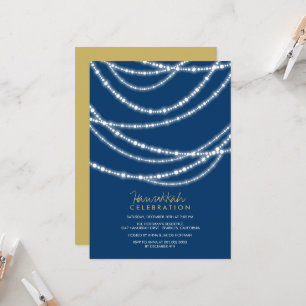 Bright Sparkles Hanukkah Firande Julfest Inbjudningar