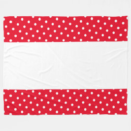 Bright Sporty Red Kant Dots Wide White Rand Fleecefilt