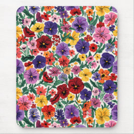 Bright Spring Pansies Floral Garden Pattern Musmatta