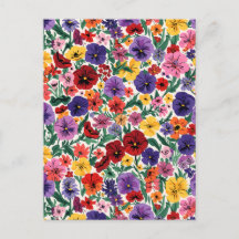 Bright Spring Pansies Floral Garden Pattern