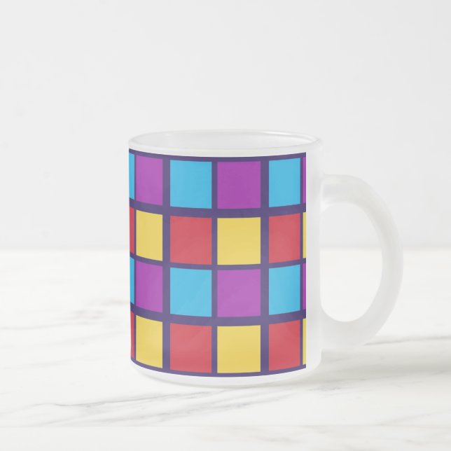 Bright Squares (with red and blue)  Frostad Glasmugg (Höger)