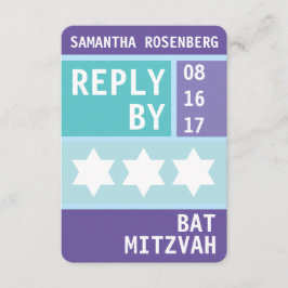 Bright Star of David Bat mitzvah OSA Reply Inbjudningar