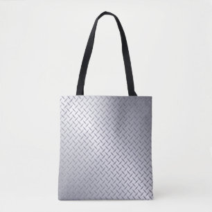 Bright Steel Grått Diamond Plate Mönster Tygkasse