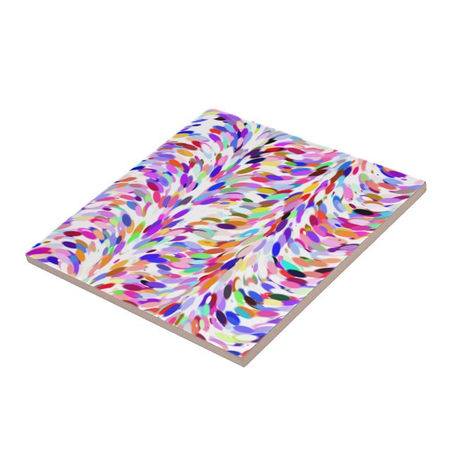 Bright Summer Färg Paint Splatter Mönster Kakelplatta (Sidan)