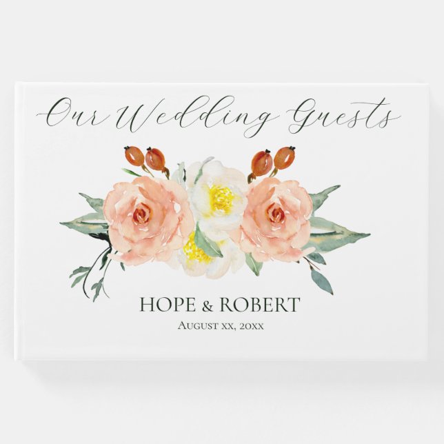 Bright Summer Flowers Bröllop Gästböcker (Framsida)