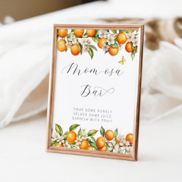 Bright Summer Orange Baby Shower Mamma-osa Pub Poster