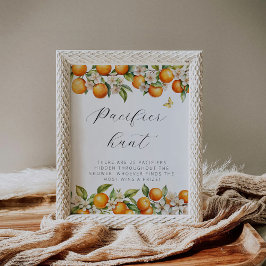 Bright Summer Orange Baby Shower Nappar Hunt Poster