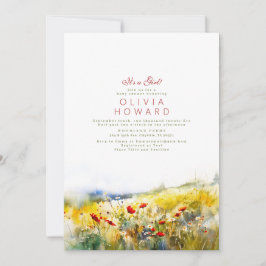 Bright Summer Wildblommor Boho Baby Shower Inbjudningar
